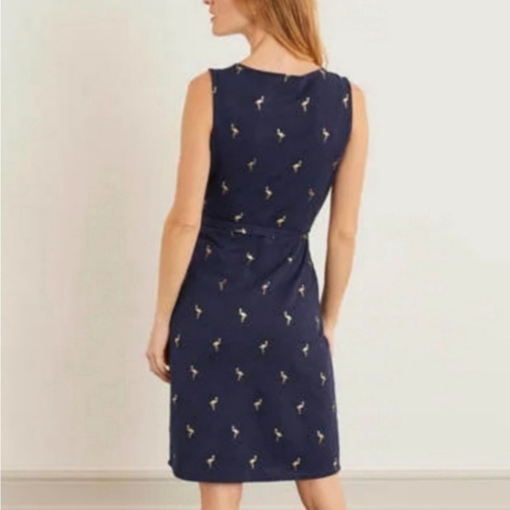 Boden Vanessa Jersey Flamingo Dress in Navy Blue - Picture 3 of 7